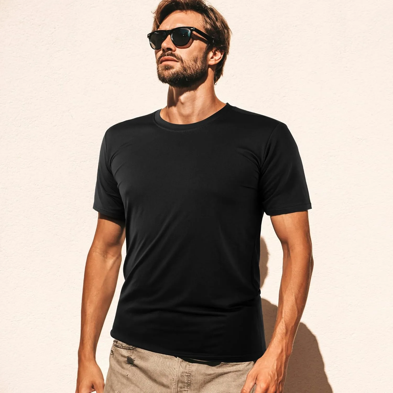 2&5 Pack Men's Sports T Shirts,Crew Neck Breathable Quick-Dry Short Sleeve, Lightweight Tee for Athletic Running