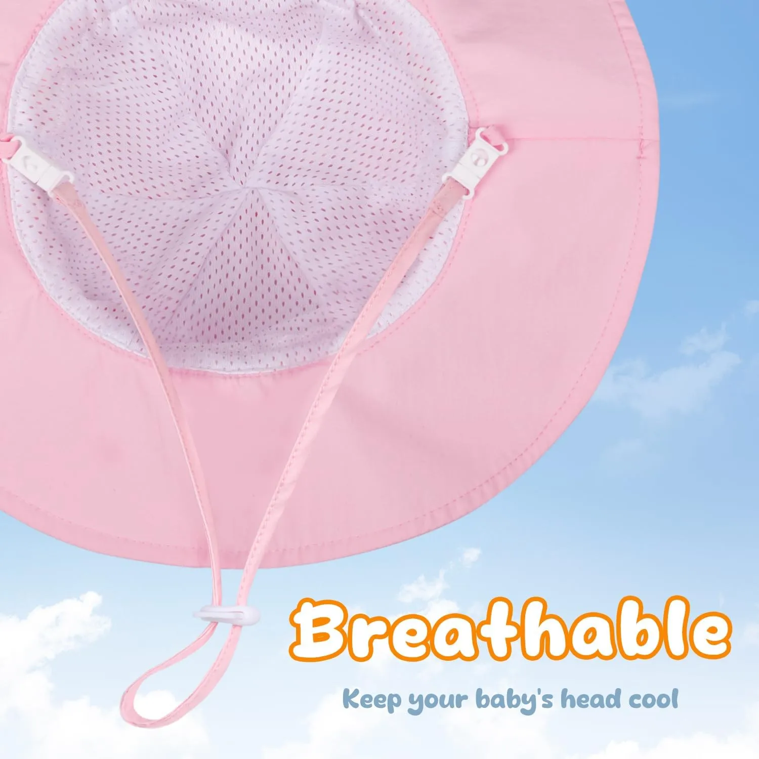Baby Sun Hat Toddler Girl Beach Hat Adjustable Outdoor Summer Hat UPF 50  Sun Protection Wide Brim Infant Kids