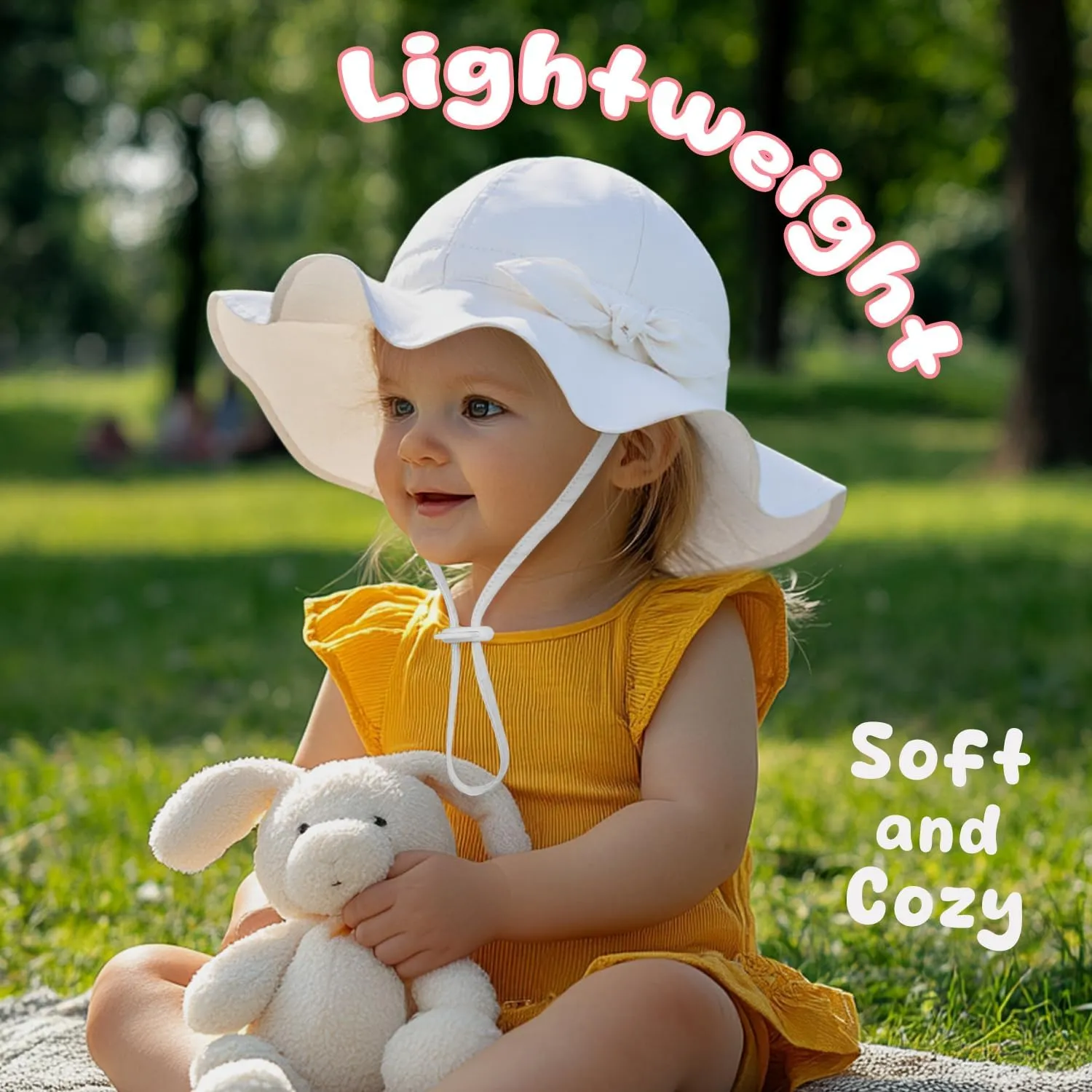 Baby Sun Hat Toddler Girl Beach Hat Adjustable Outdoor Summer Hat UPF 50  Sun Protection Wide Brim Infant Kids