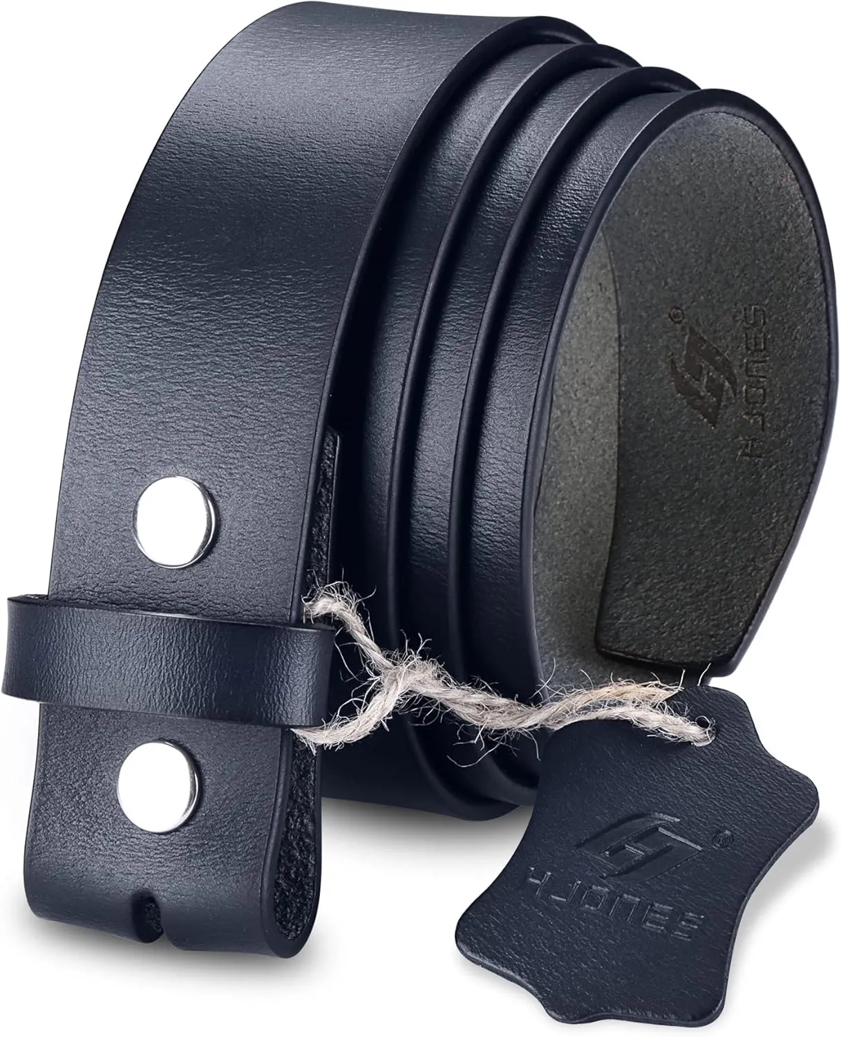 HJones Western Belts for Men without Buckle,Cowboy Belt Buckles for Men,1.5" Wide Genuine Leather Belt No Buckle