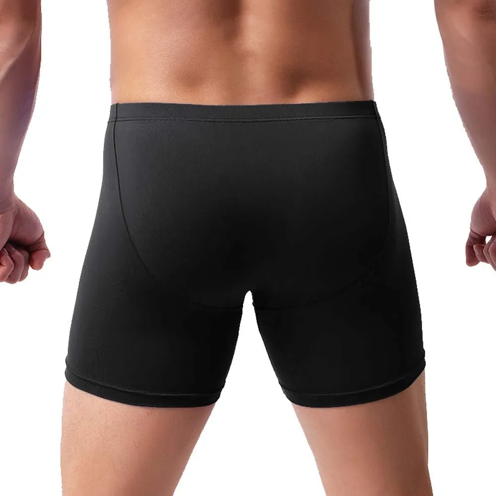 IKINGSKY Men's Long Leg Boxer Briefs Seamless Front Breathable Trunks Stretch Men Undepanties