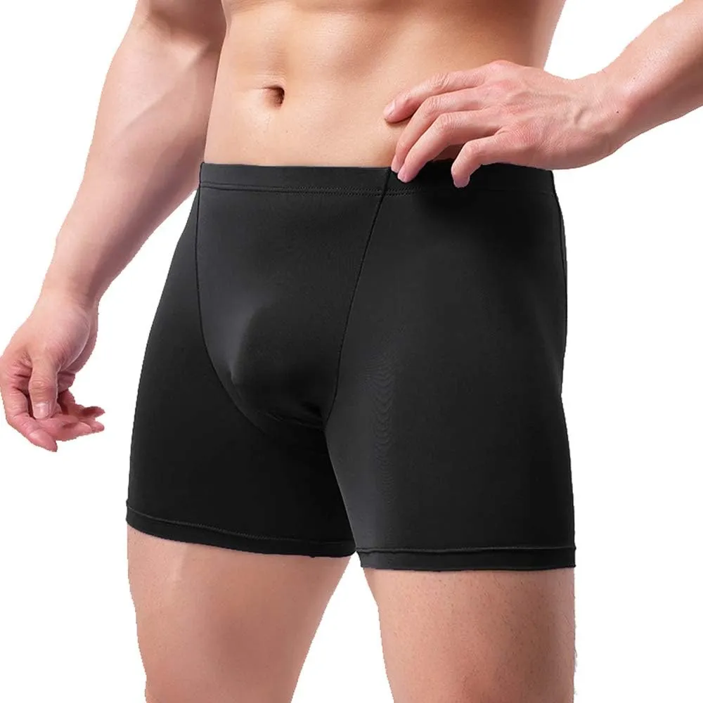 IKINGSKY Men's Long Leg Boxer Briefs Seamless Front Breathable Trunks Stretch Men Undepanties
