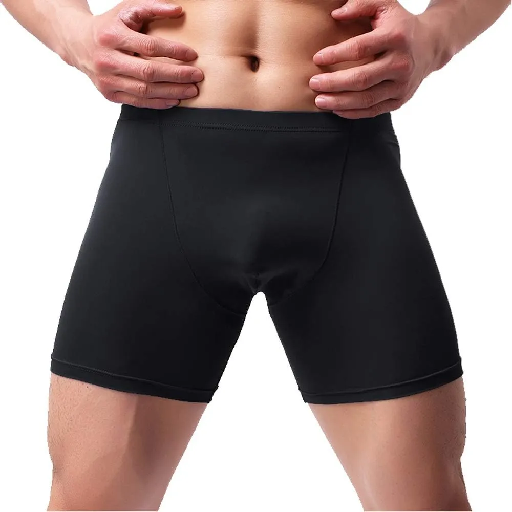 IKINGSKY Men's Long Leg Boxer Briefs Seamless Front Breathable Trunks Stretch Men Undepanties
