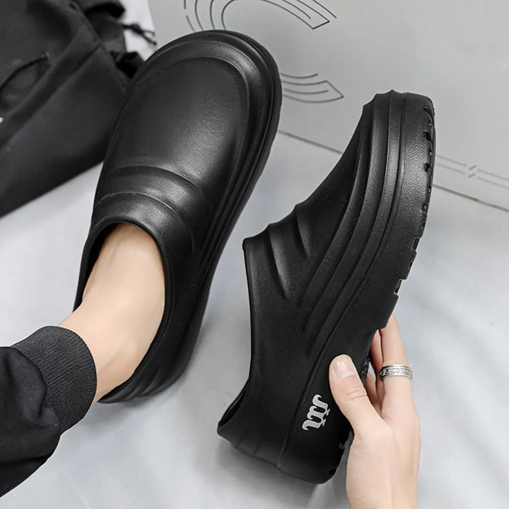 Mens Chef Work Shoes, Non Slip Oil Resistant Clogs Work Shoes, Kitchen Waterproof Nursing Safety Shoes