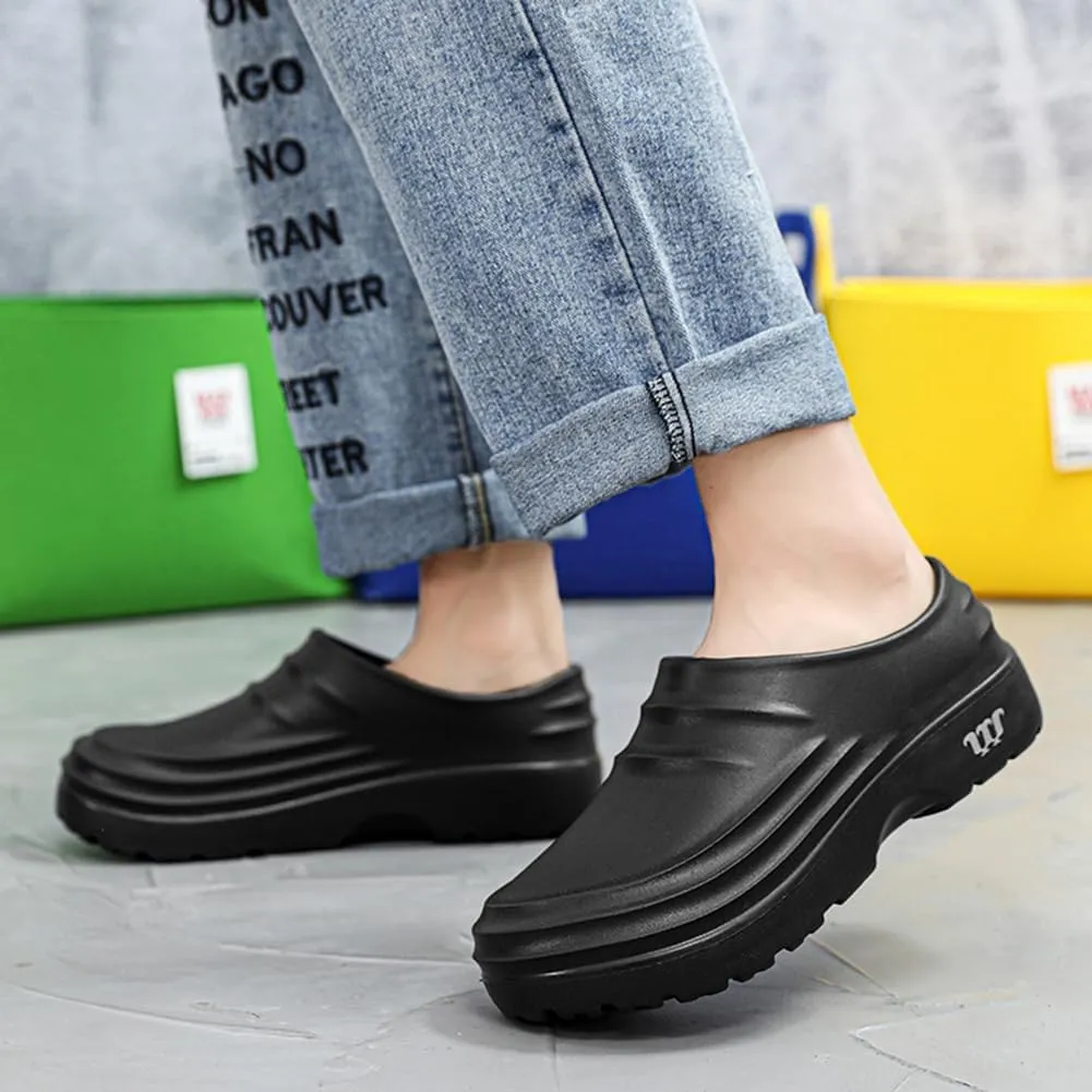 Mens Chef Work Shoes, Non Slip Oil Resistant Clogs Work Shoes, Kitchen Waterproof Nursing Safety Shoes