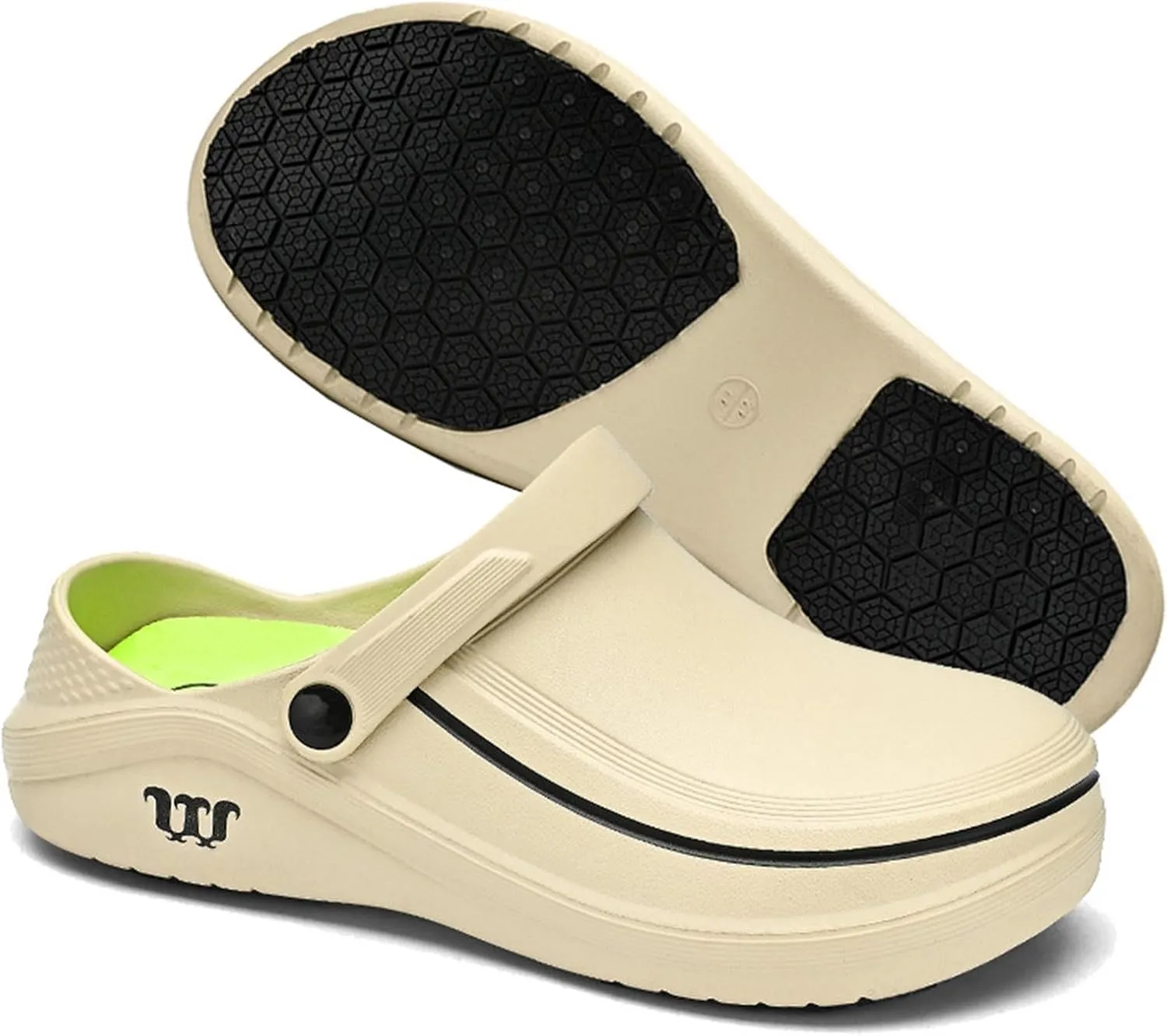 Mens Chef Work Shoes, Non Slip Oil Resistant Clogs Work Shoes, Kitchen Waterproof Nursing Safety Shoes