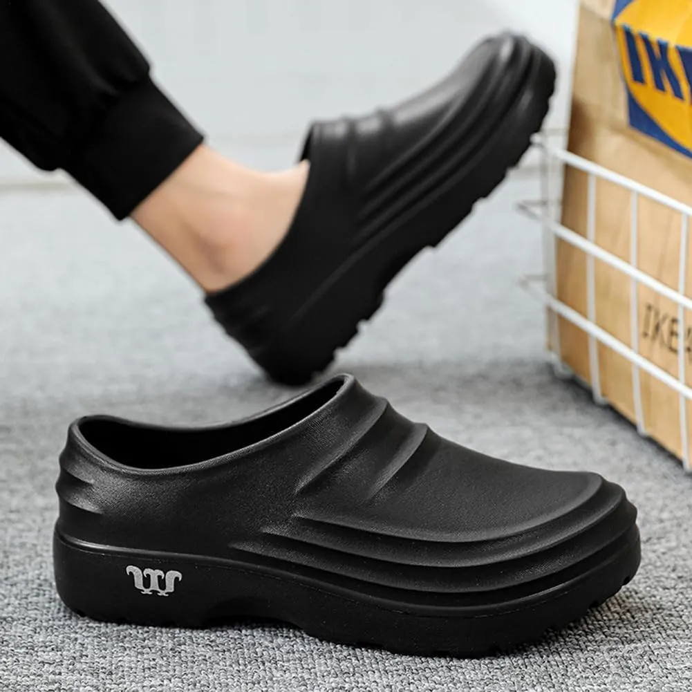 Mens Chef Work Shoes, Non Slip Oil Resistant Clogs Work Shoes, Kitchen Waterproof Nursing Safety Shoes