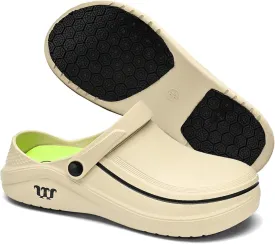 Mens Chef Work Shoes, Non Slip Oil Resistant Clogs Work Shoes, Kitchen Waterproof Nursing Safety Shoes