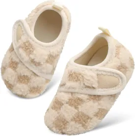 Scurtain Toddler Warm Winter House Slippers Baby Boys Girls Indoor Home Slippers Cozy Lightweight Non-Slip Shoes For Infant Kids Plush Linned