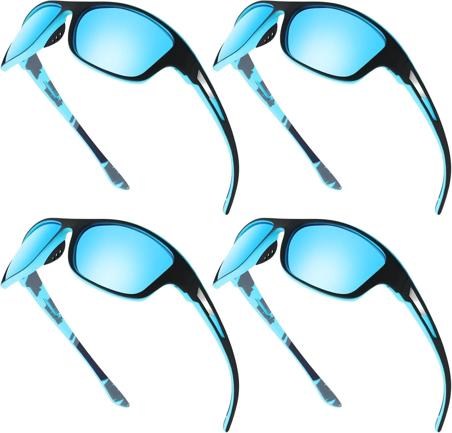 TOODOO 4 Pairs Men Polarized Sunglasses with UV Protection Driving Glasses Sports for Sport Outdoor Activities
