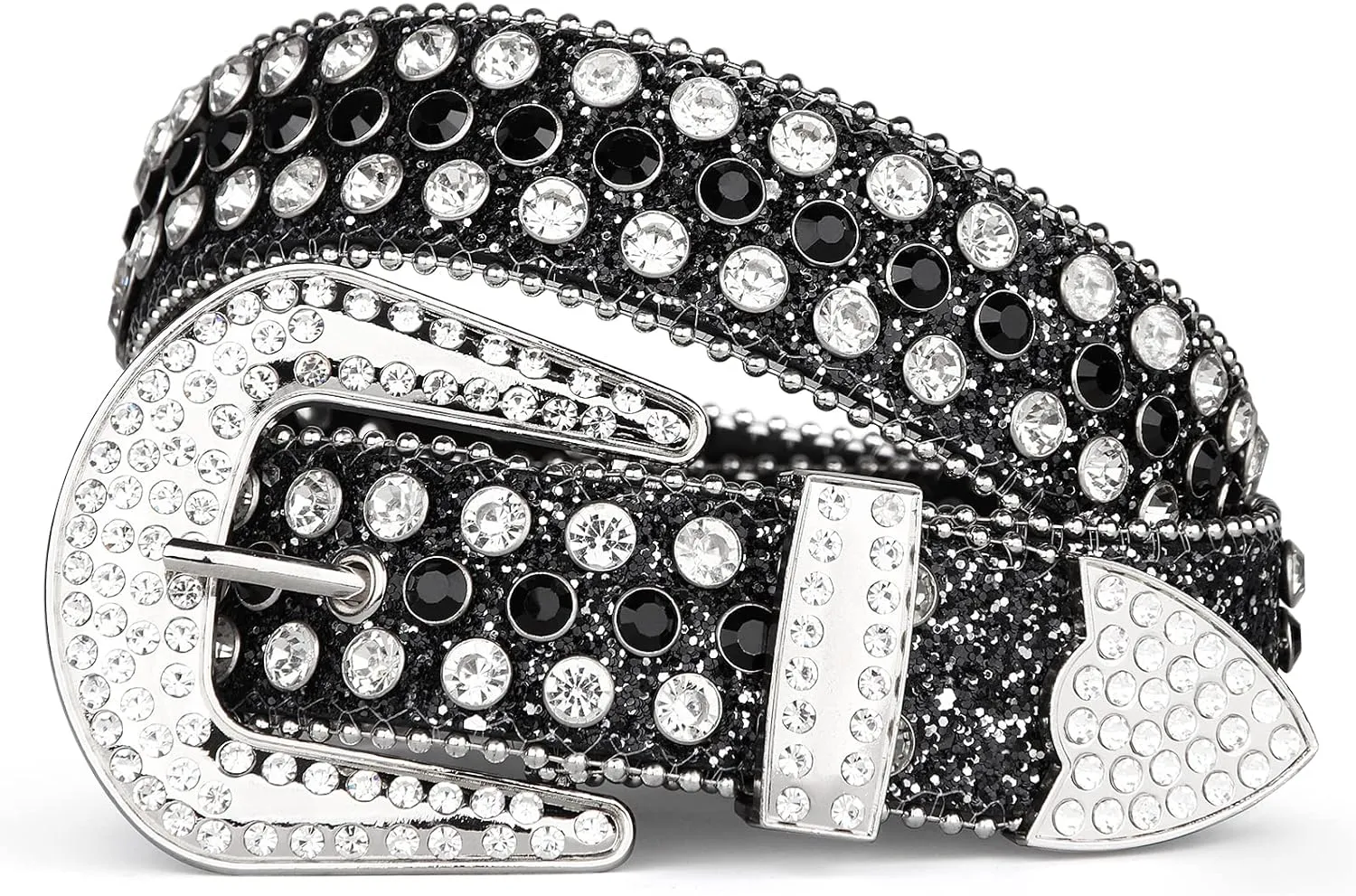UnFader Womens Men Rhinestone Western Belts Bling Cowgirl Designer Diamond Studded Belts for Jeans