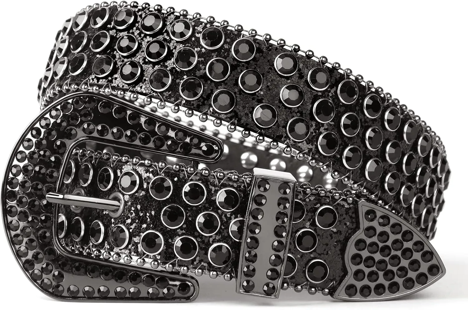 UnFader Womens Men Rhinestone Western Belts Bling Cowgirl Designer Diamond Studded Belts for Jeans