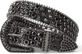 UnFader Womens Men Rhinestone Western Belts Bling Cowgirl Designer Diamond Studded Belts for Jeans